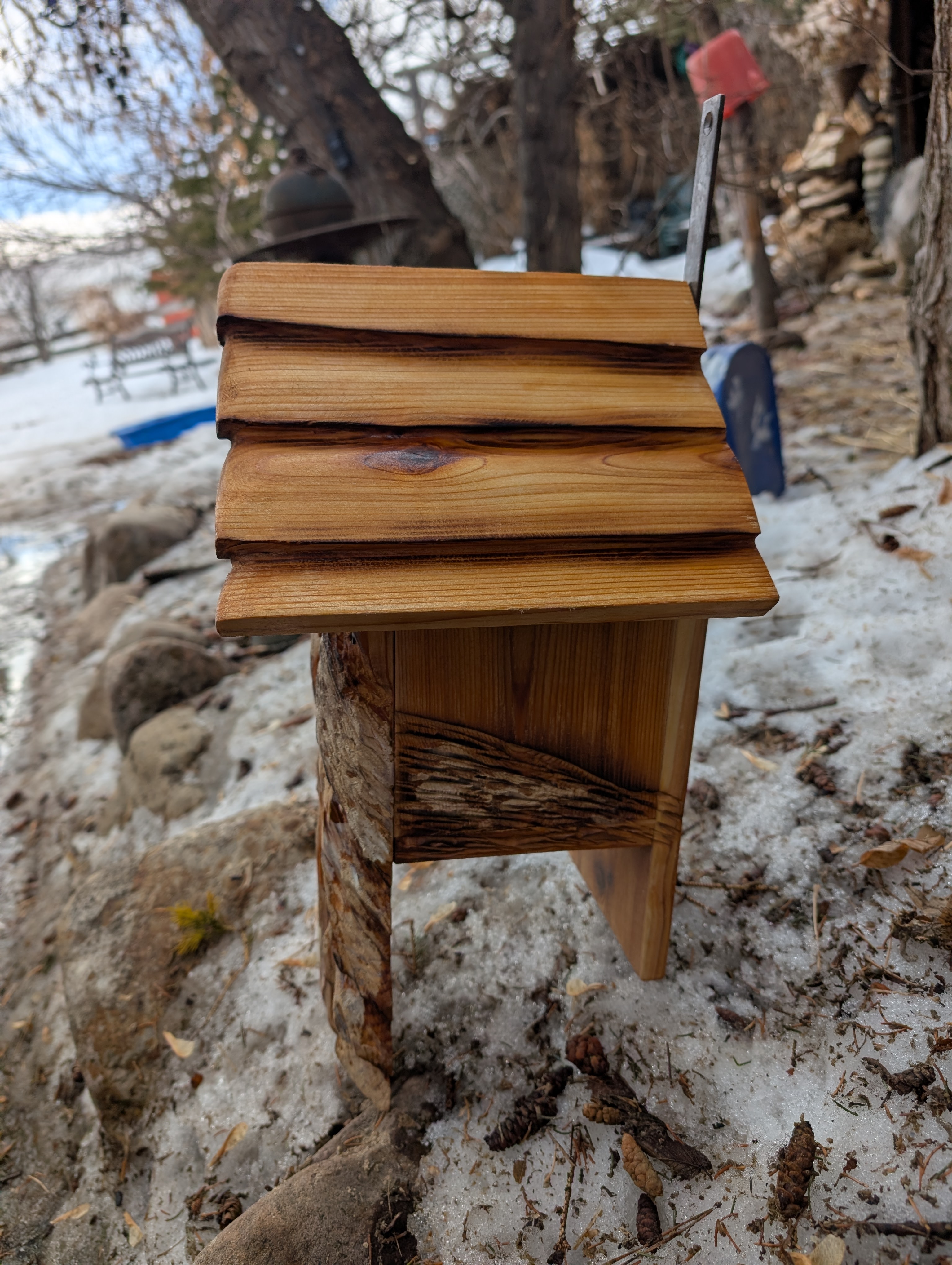 Mountainman Wood Carved  Box Birdhouse
