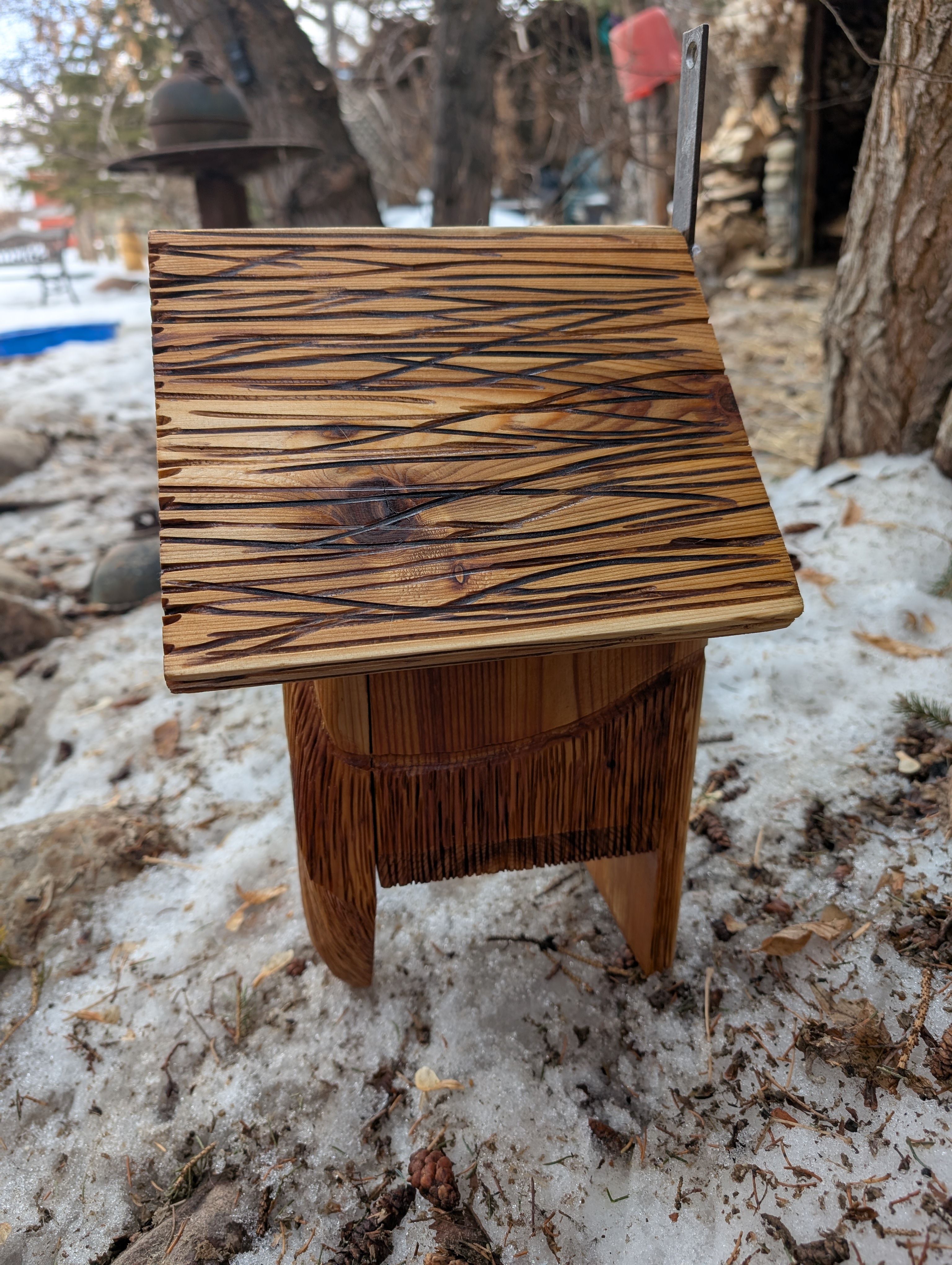 Rip Carved Cedar Birdhouse