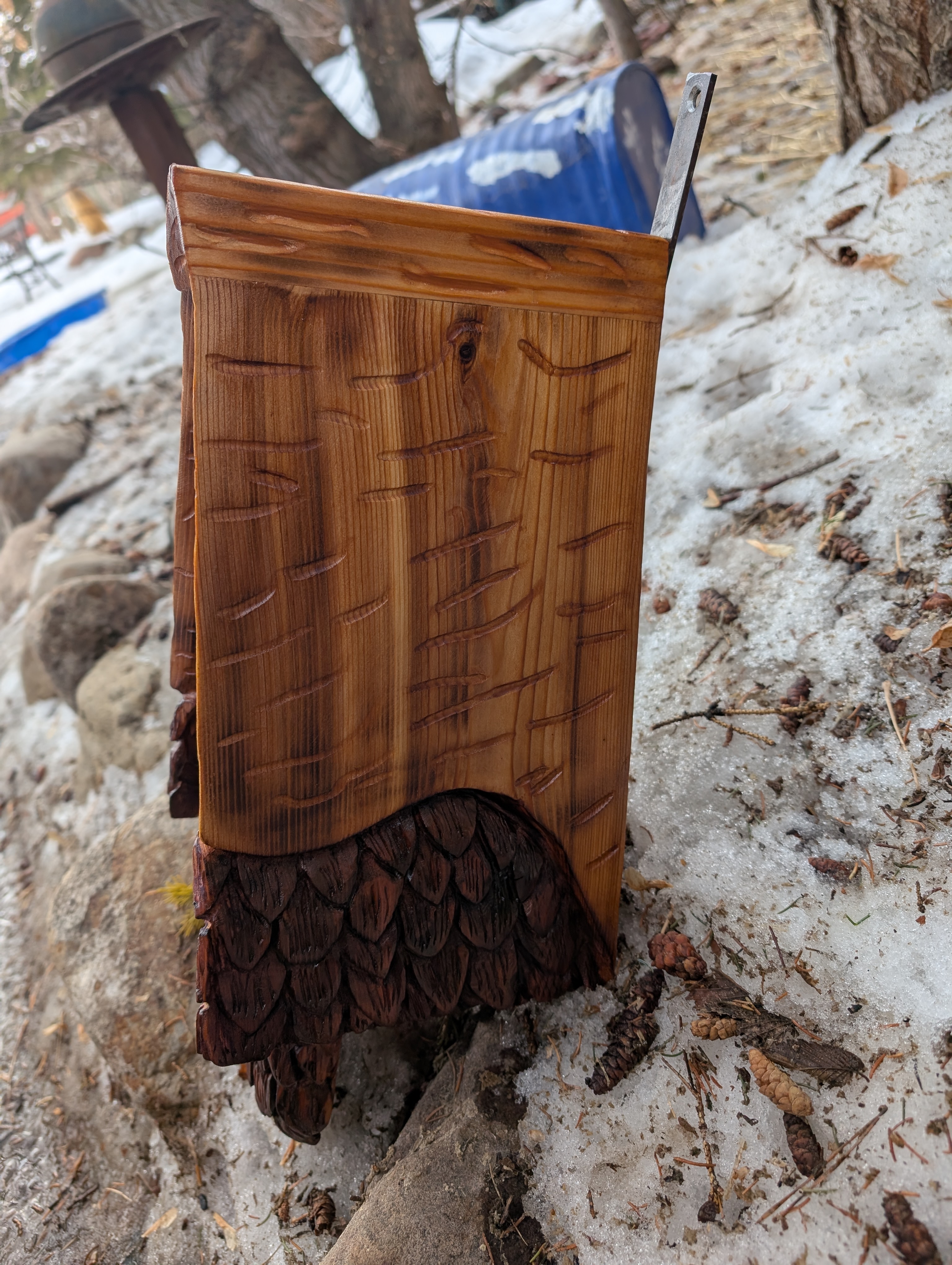 Dragon Scales Hand-Carved Cedar Birdhouse