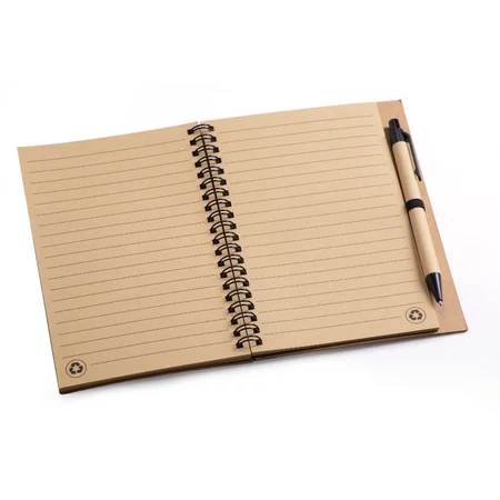 Caderno Ecológico Artesanal de Cortiça + Caneta de Papel Reciclado