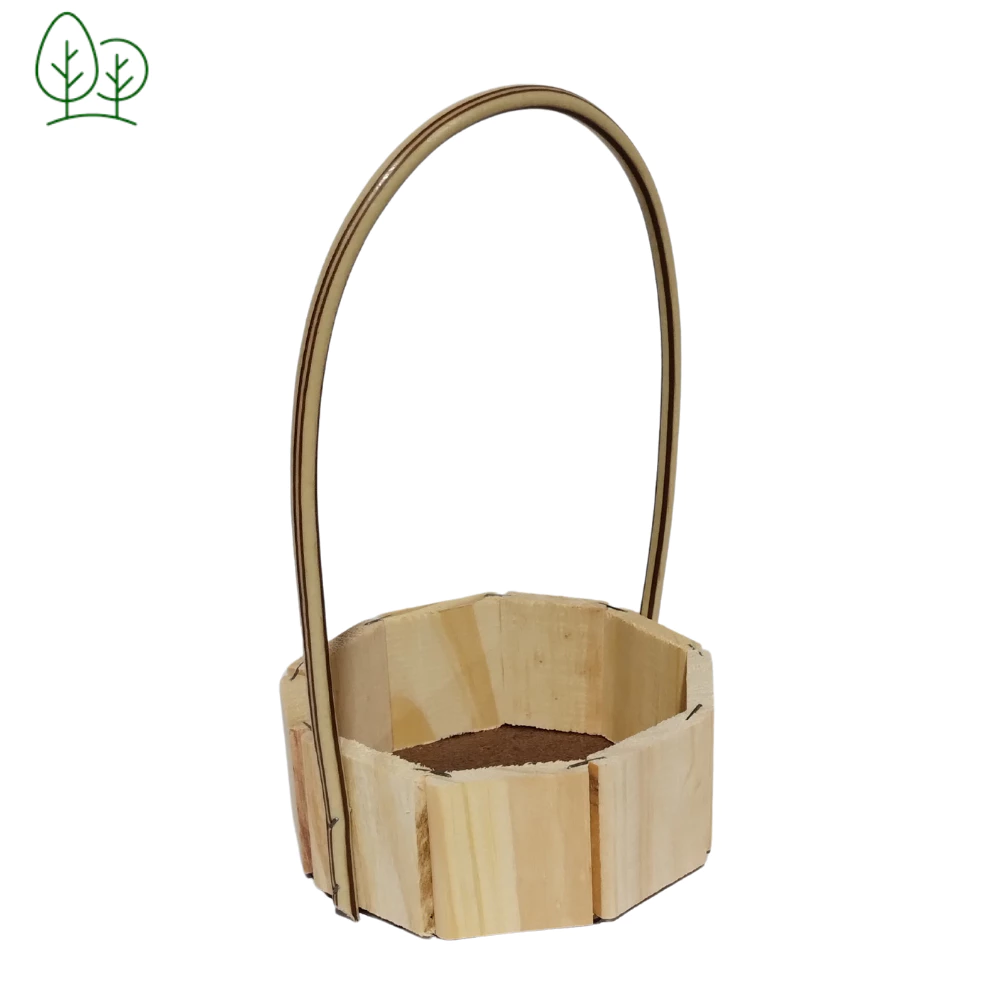 Cesta de Madeira Artesanal