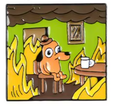 Pin Perrito en llamas