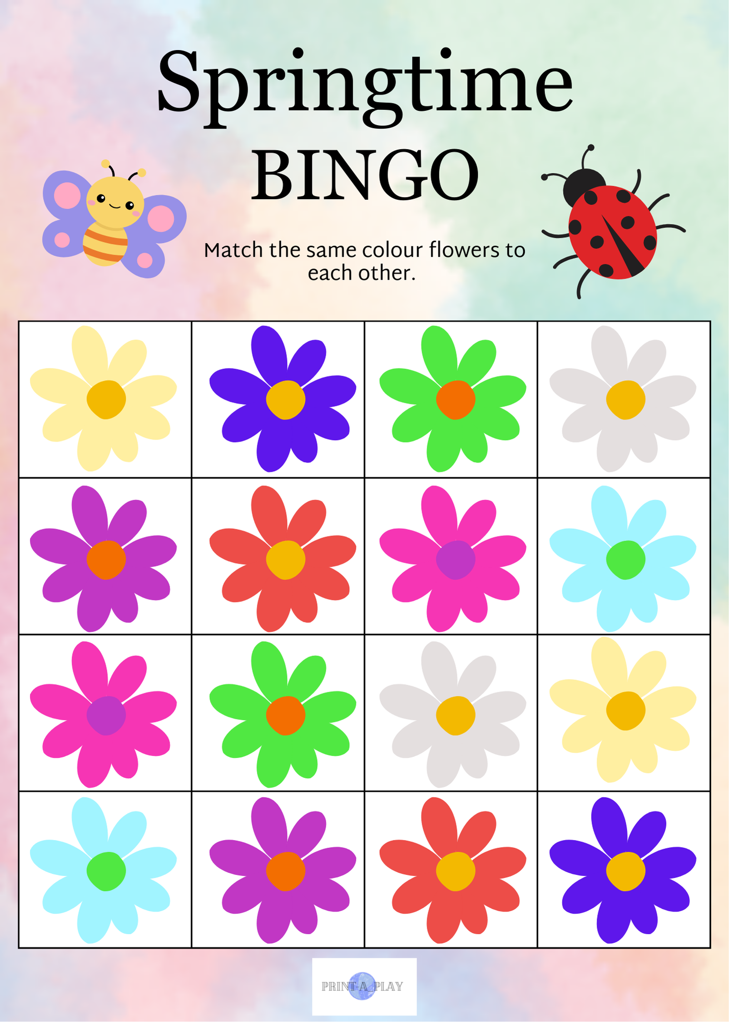 Springtime Bingo Game