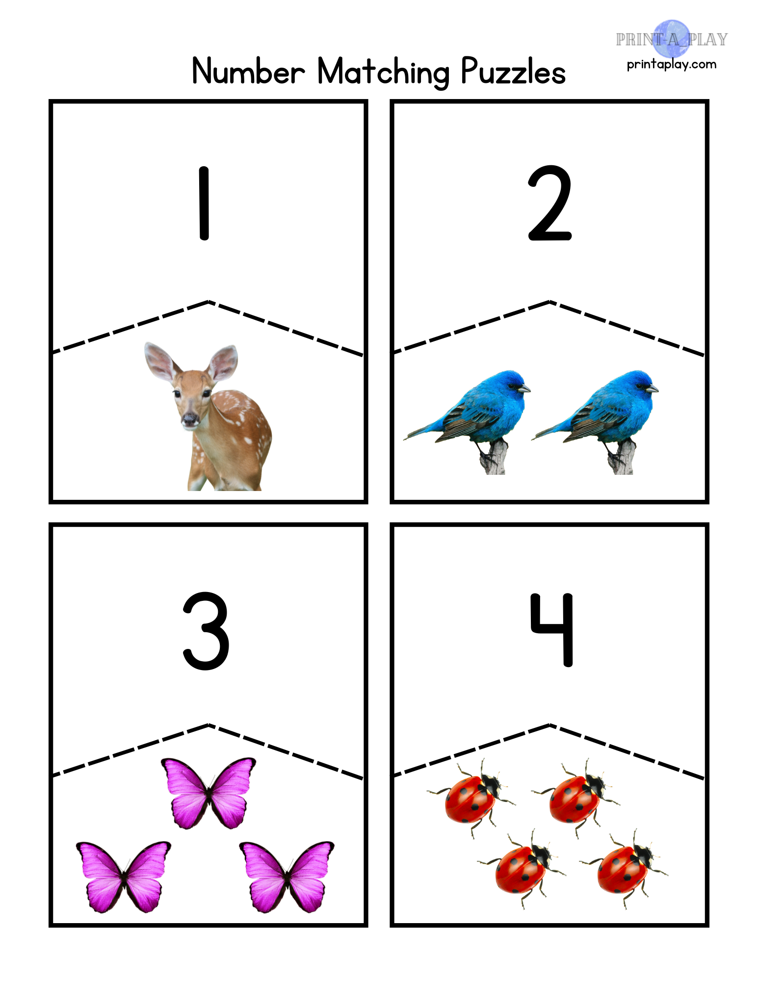 Spring Number Matching Puzzles