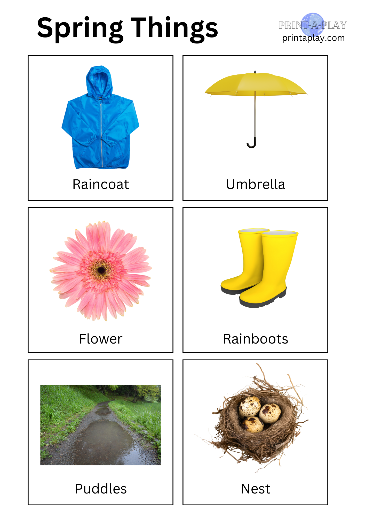 Spring Things Sorting Activity