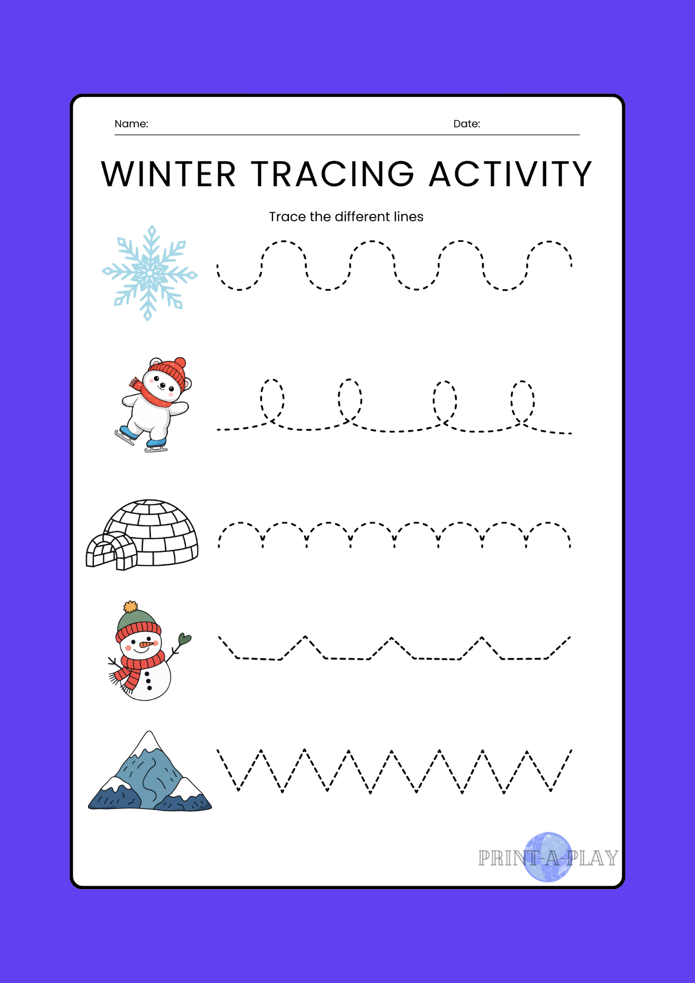 Winter Tracing Activity