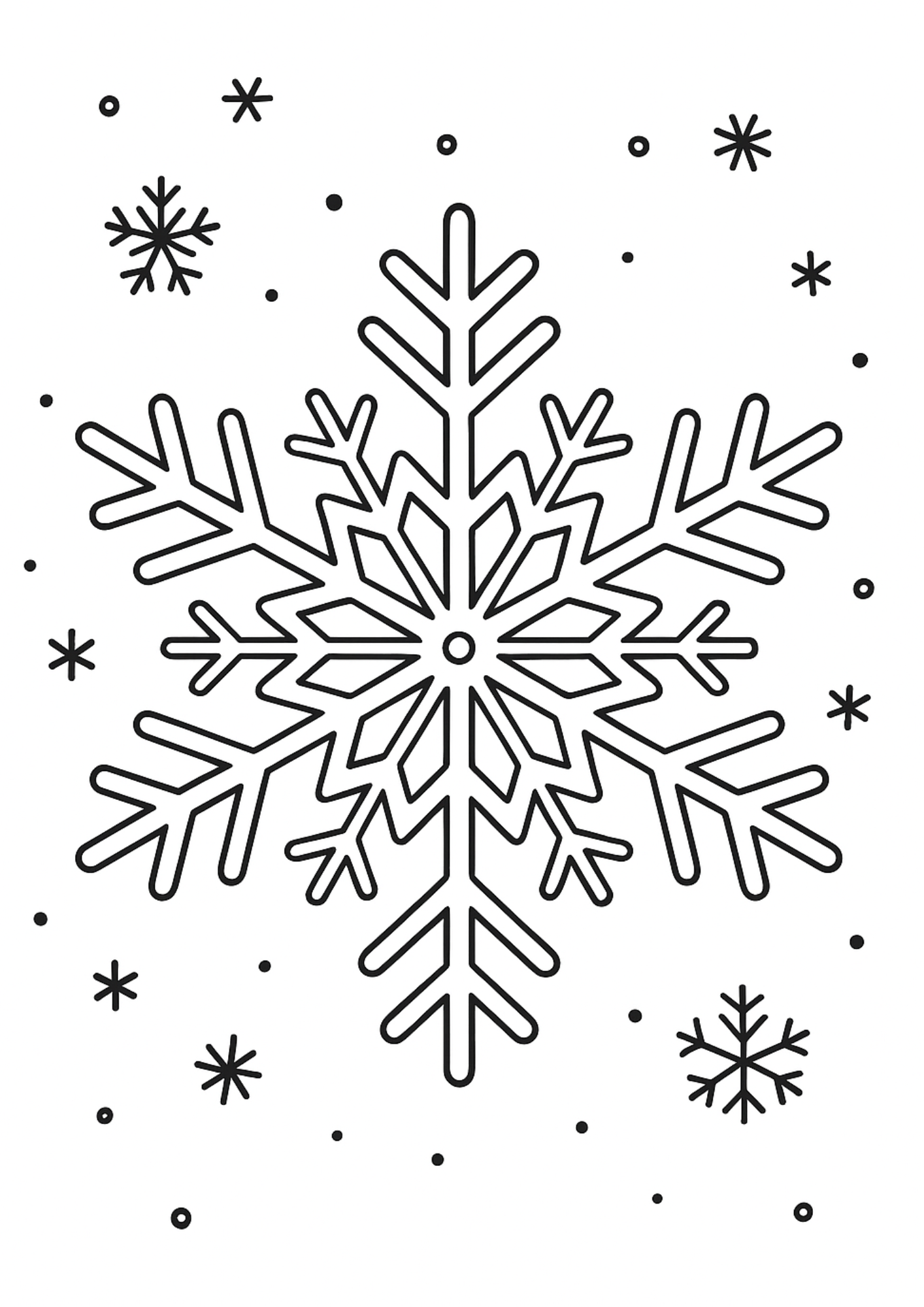 Snowflake Art Colouring Page