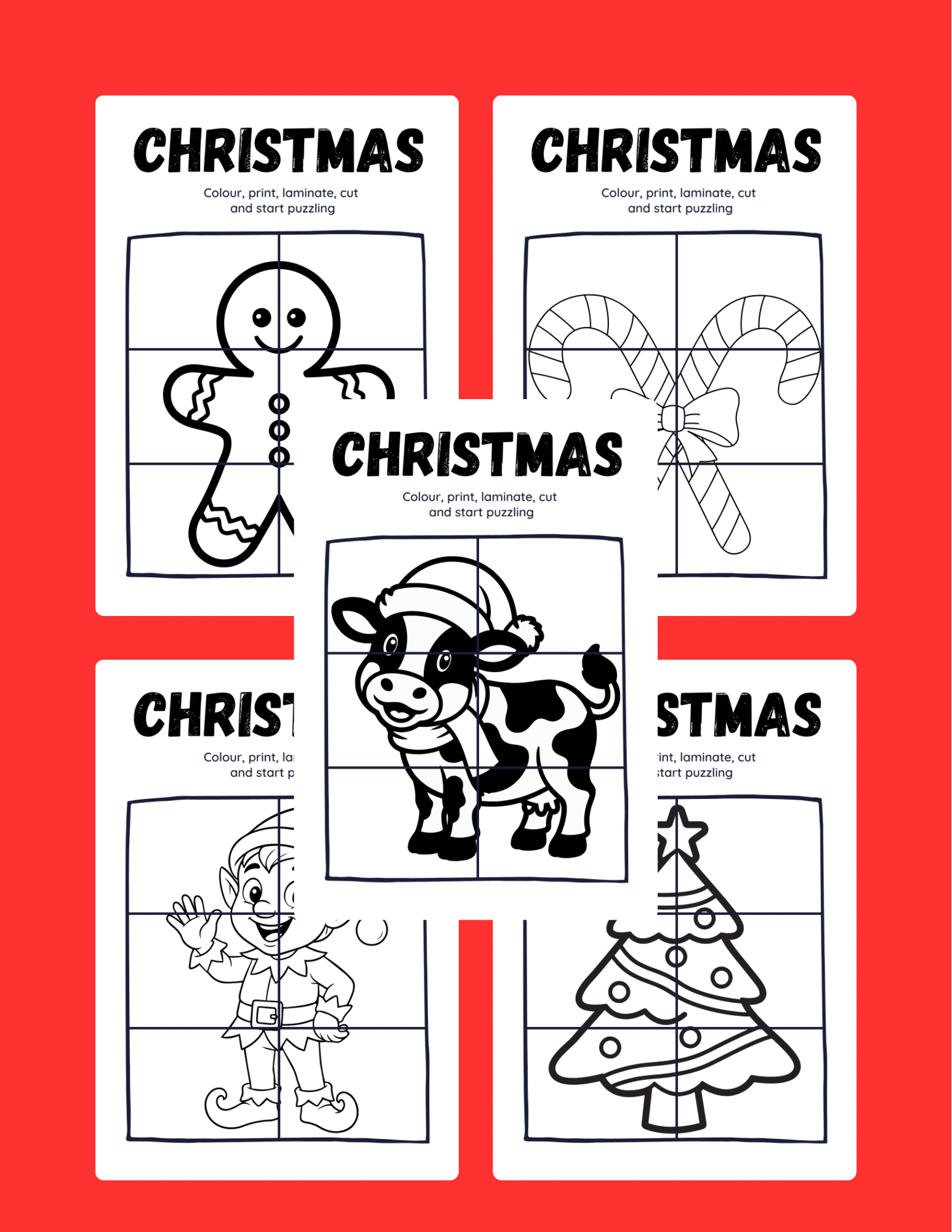 Black & White Christmas Puzzles