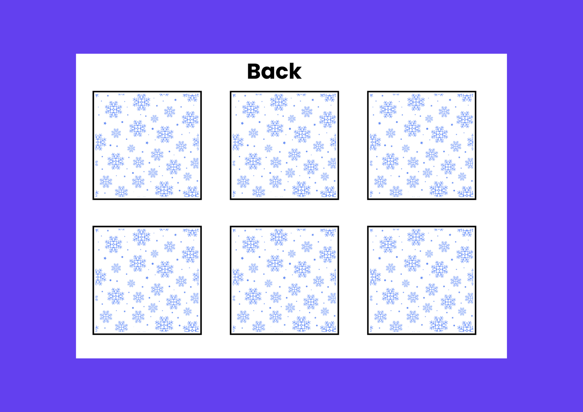 Winter Memory Card Activity 