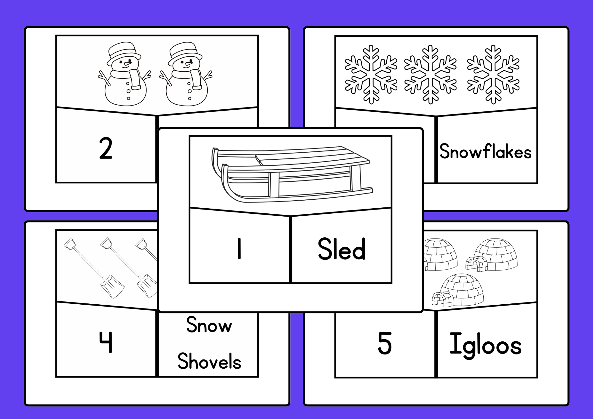 Winter Puzzle Activity (in black & white) 
