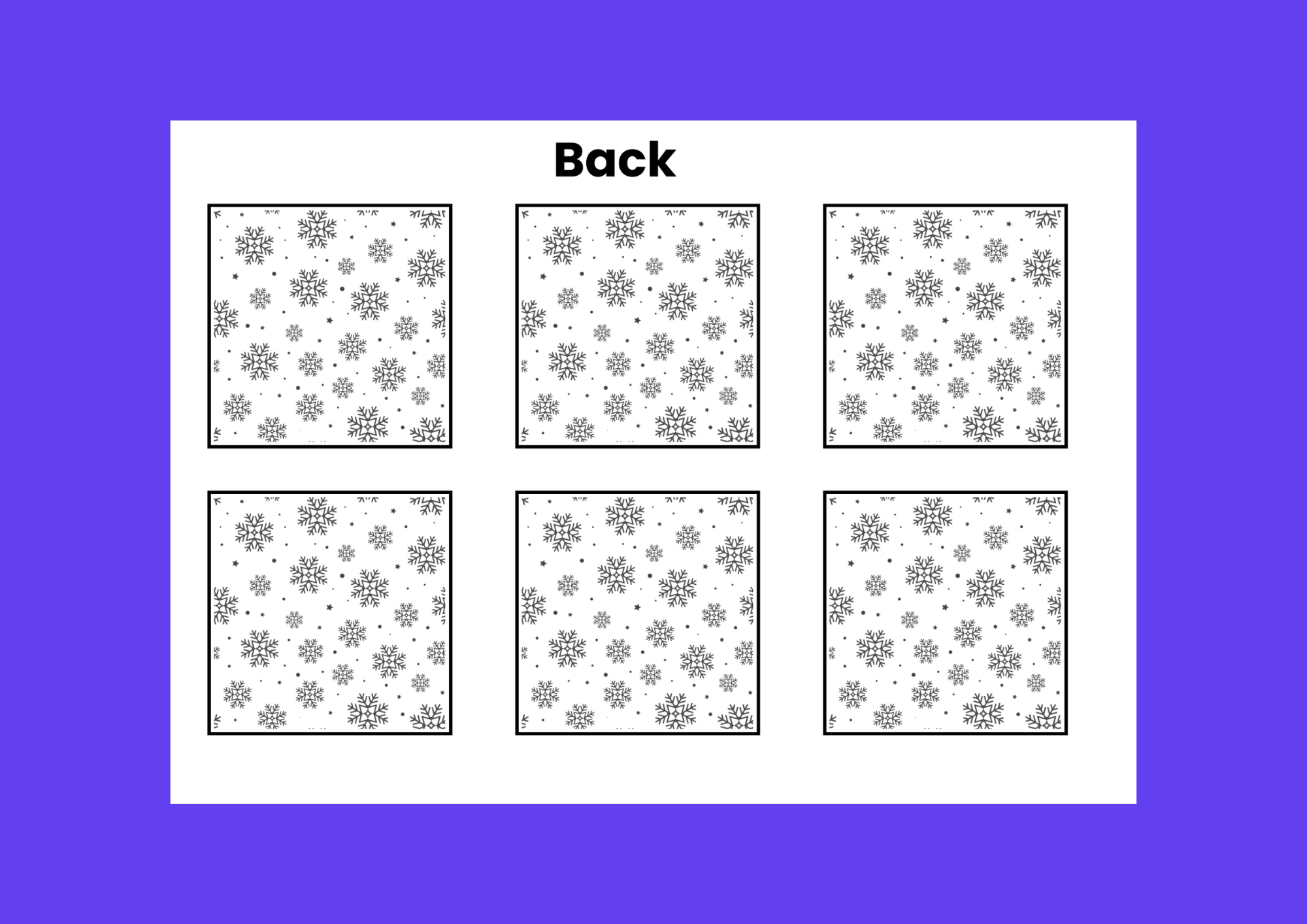 Winter Memory Card Activity (in black & white)