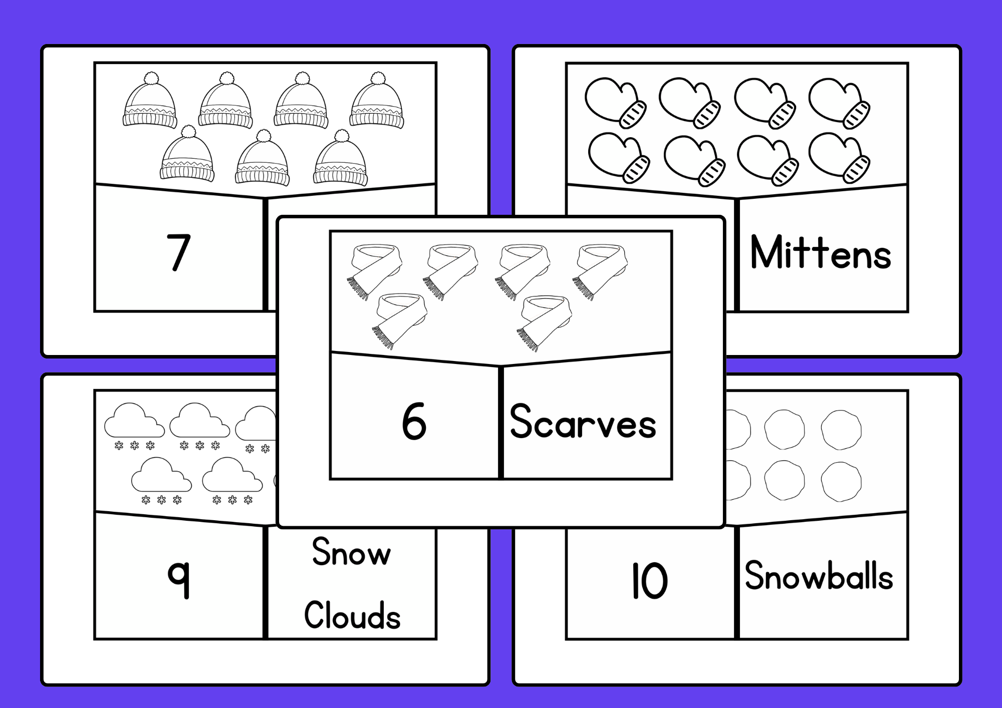 Winter Puzzle Activity (in black & white)
