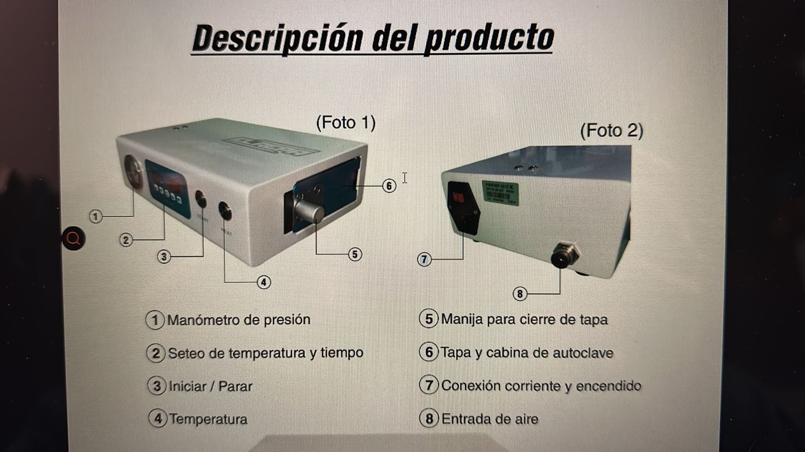 Autoclave para servicio tecnico de 7 pulgadas