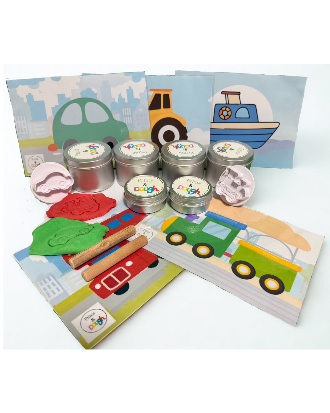 Knetmasse Set mit Fahrzeugmotiven