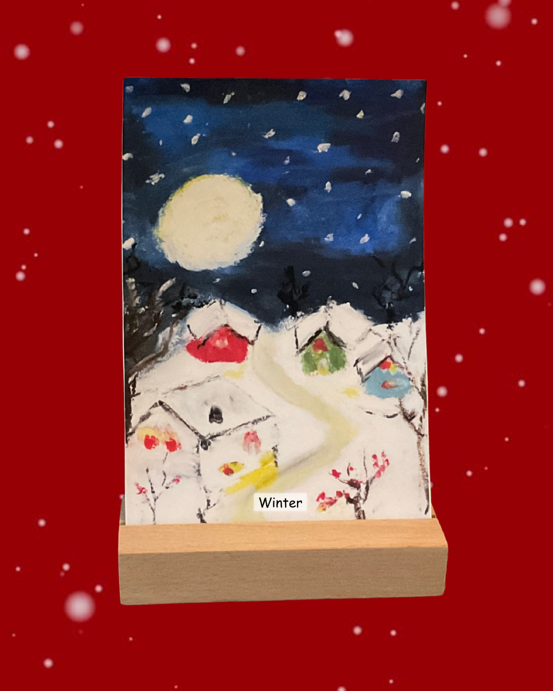 Handgemalte Kunstkarten der vier Jahreszeiten