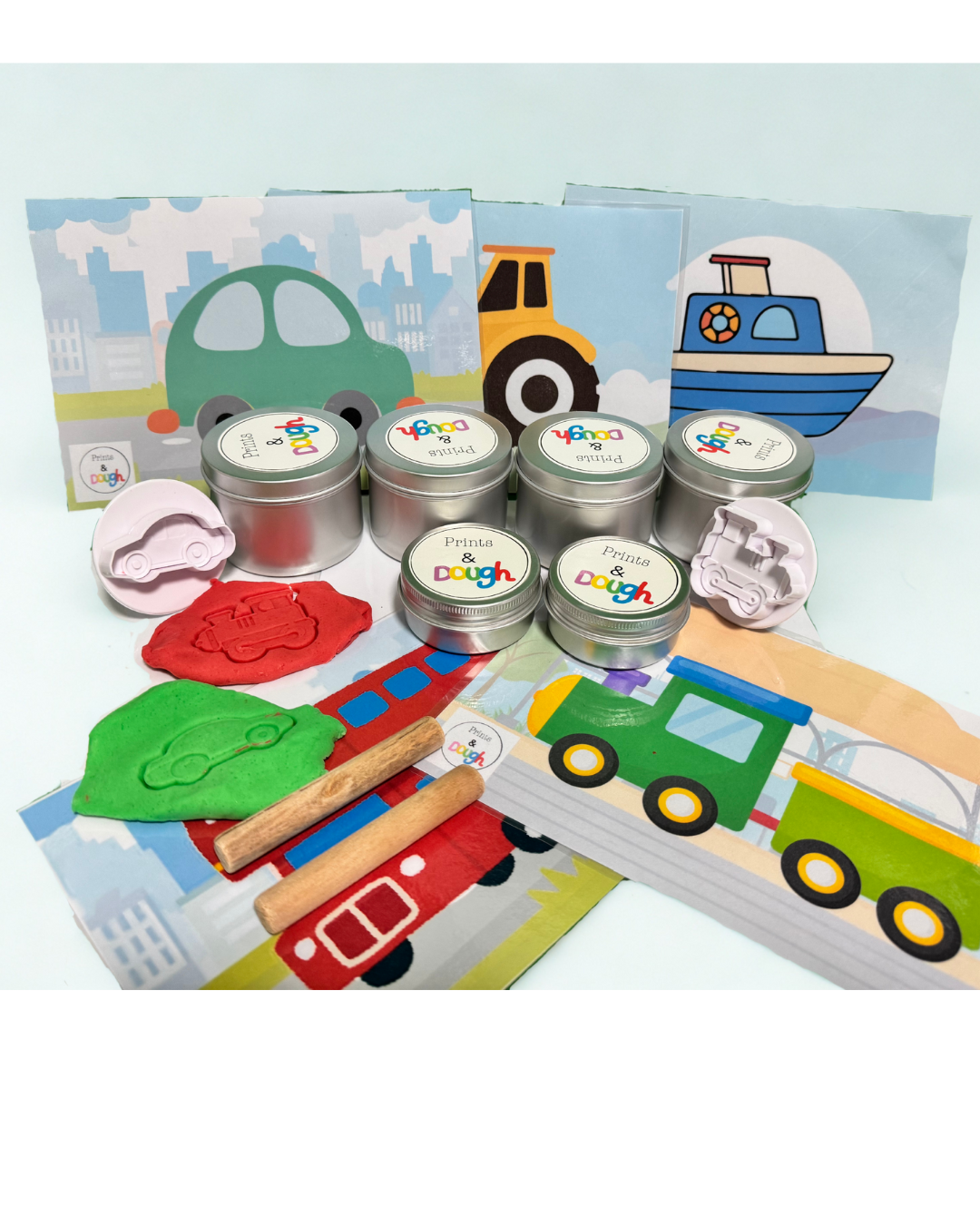 Knetmasse Set mit Fahrzeugmotiven