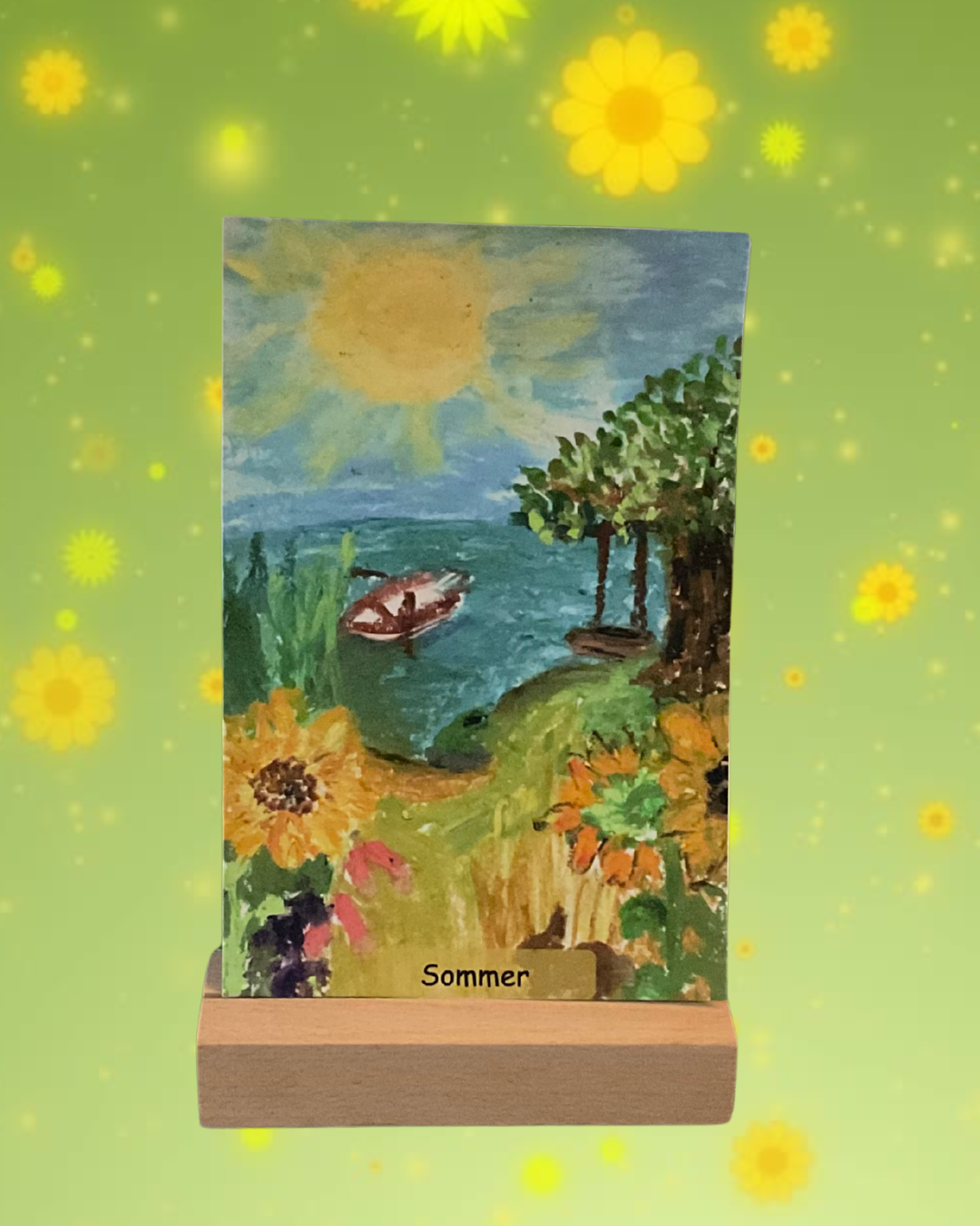 Handgemalte Kunstkarten der vier Jahreszeiten