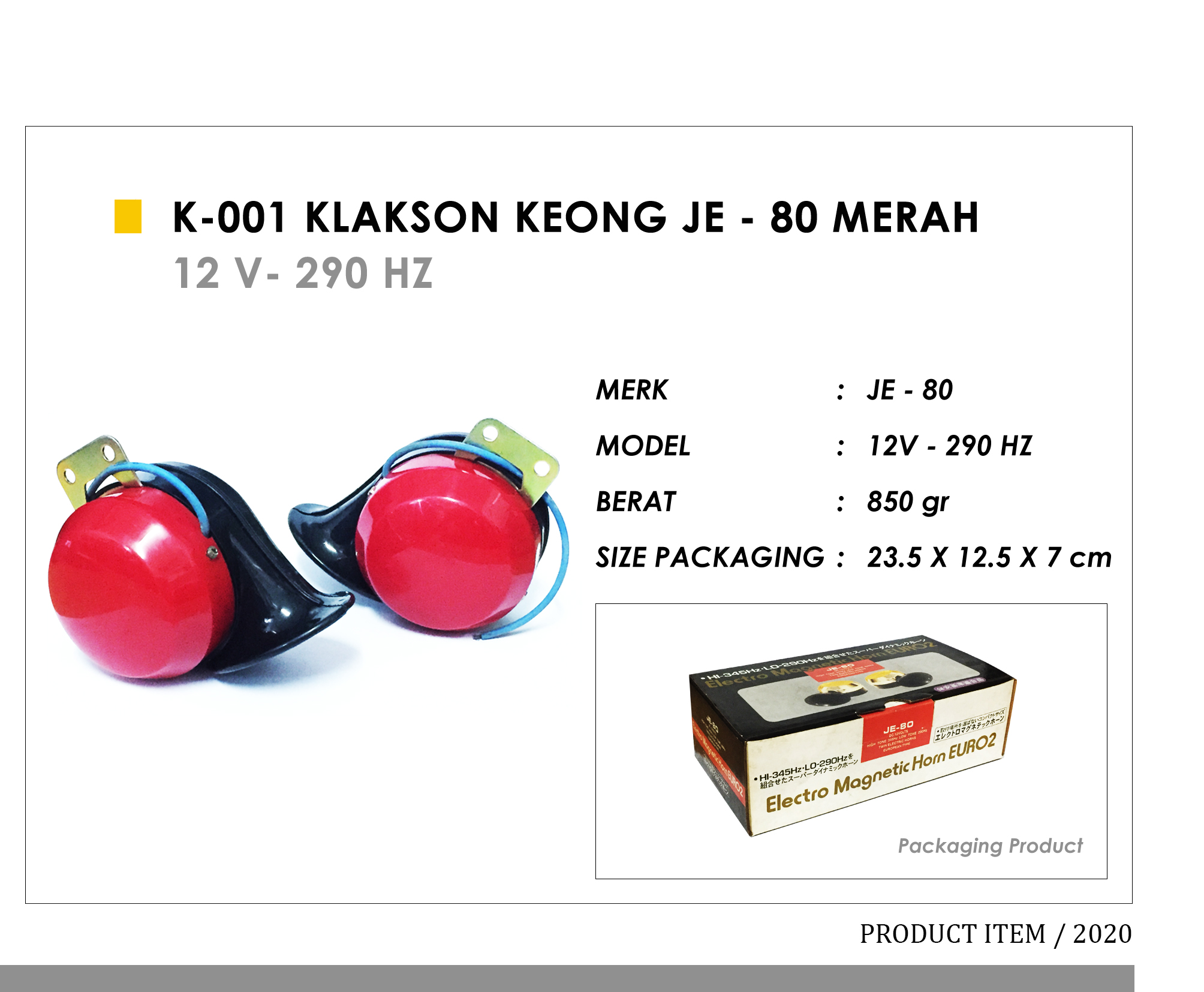 K-001 Klakson Keong JE - 80 Merah