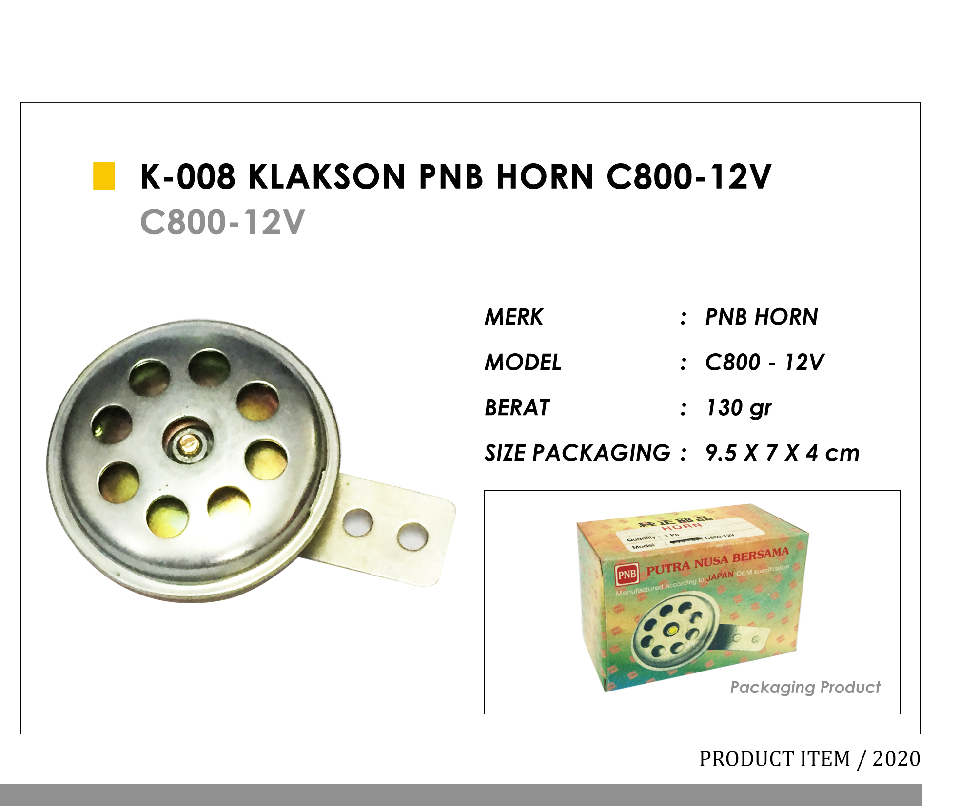 K-008 Klakson PNB Horn C800-12V