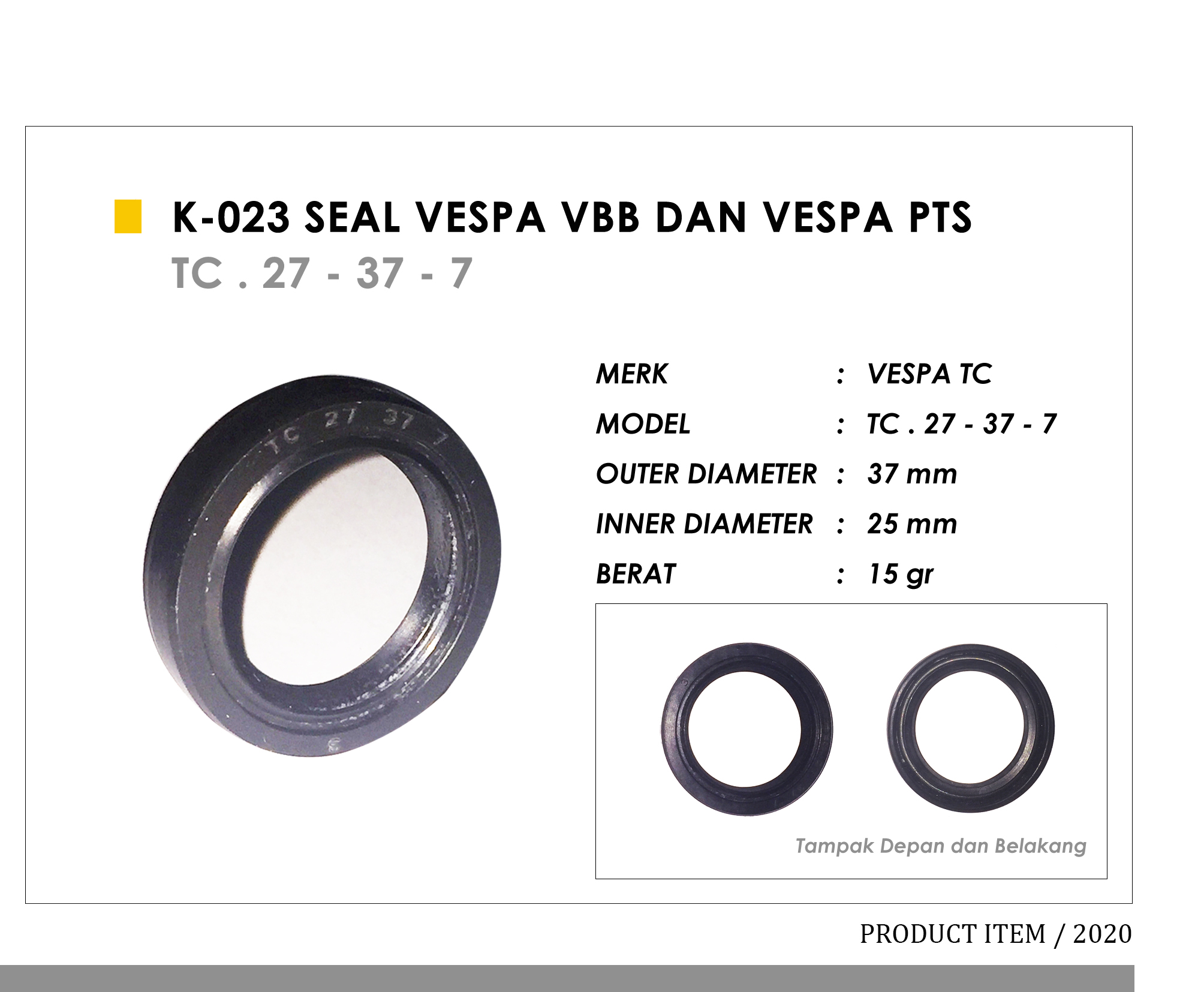 K-023 Seal Vespa VBB dan Vespa PTS
