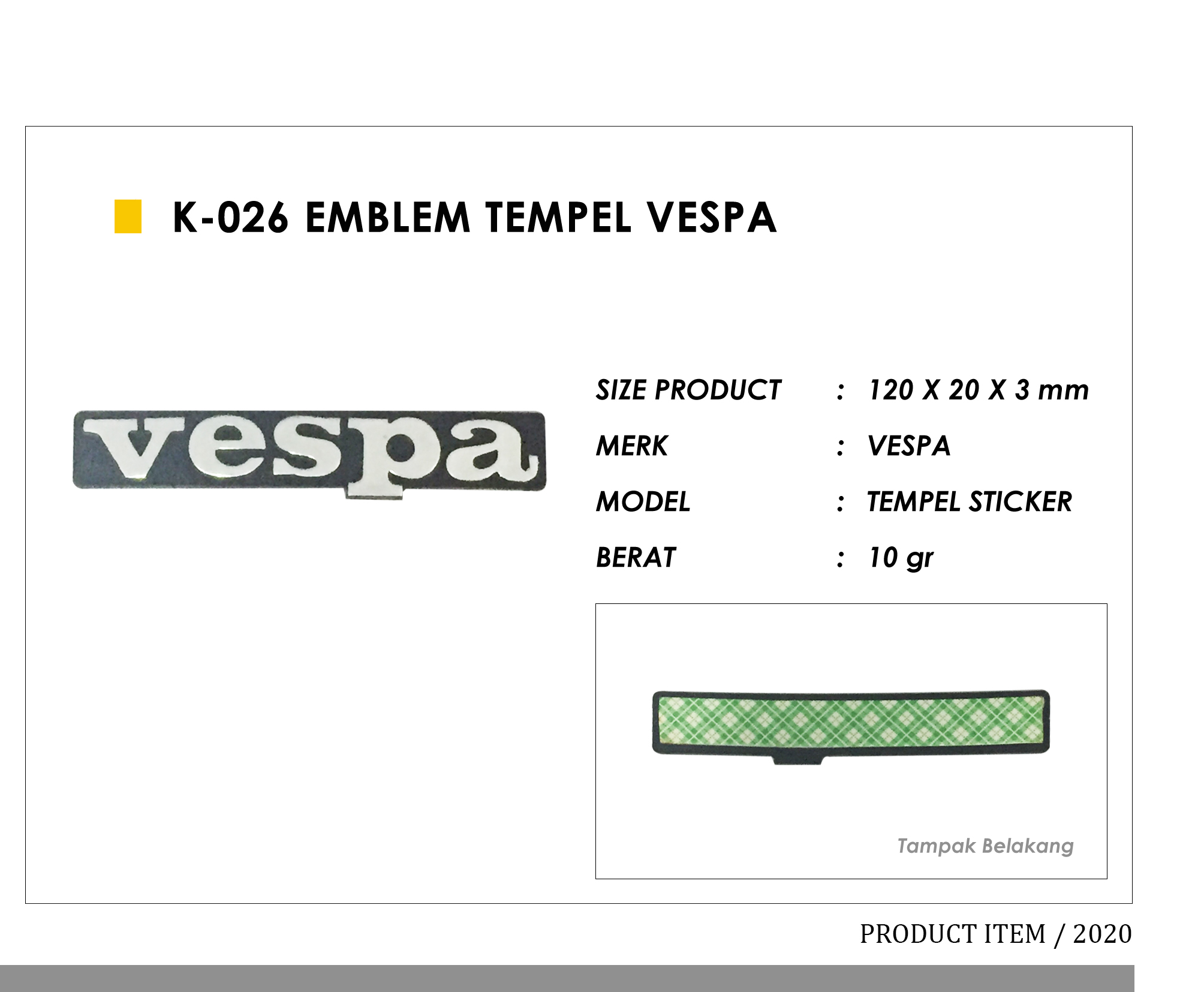 K-026 Emblem Tempel Vespa
