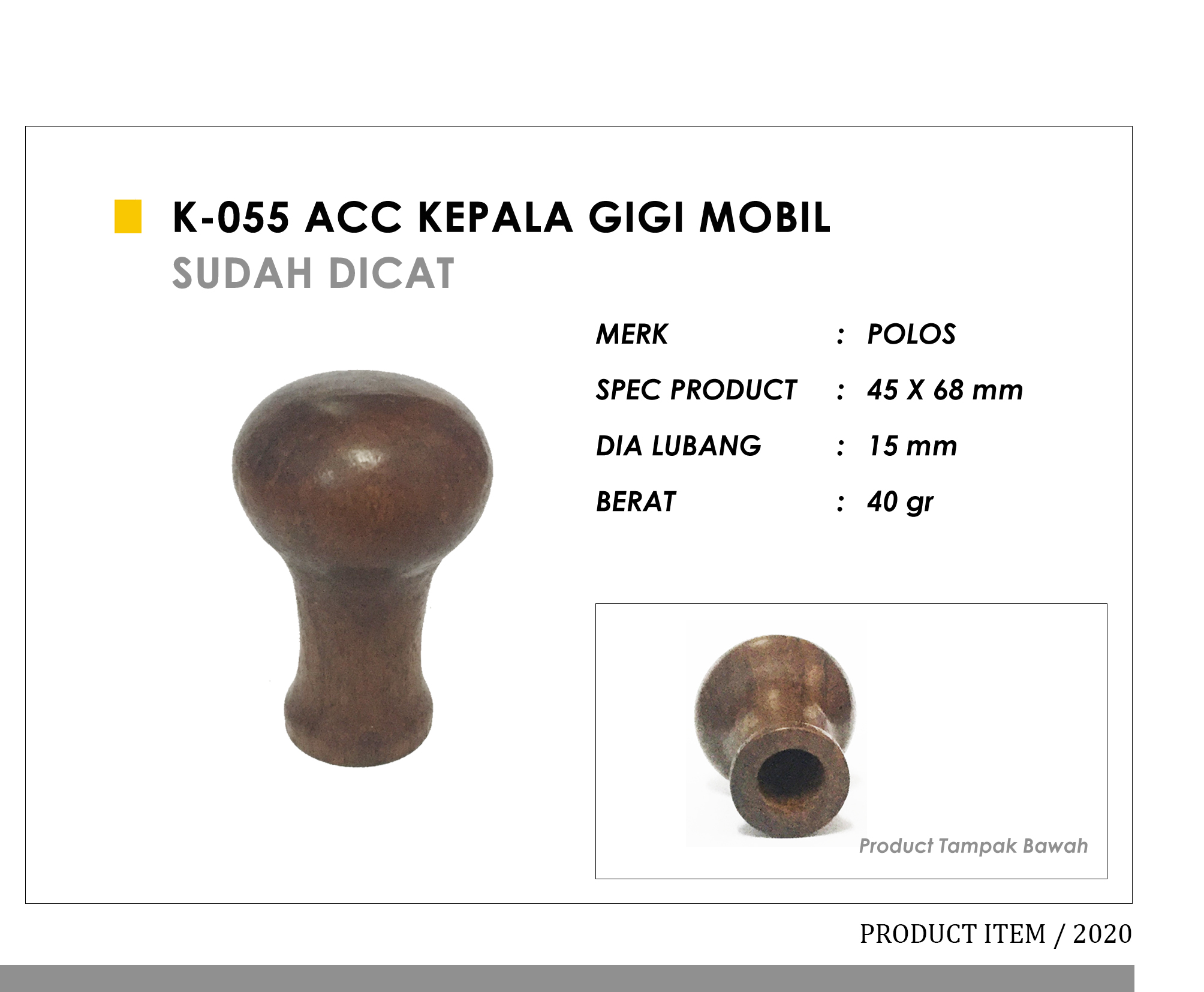 K-055 ACC Kepala Gigi Mobil