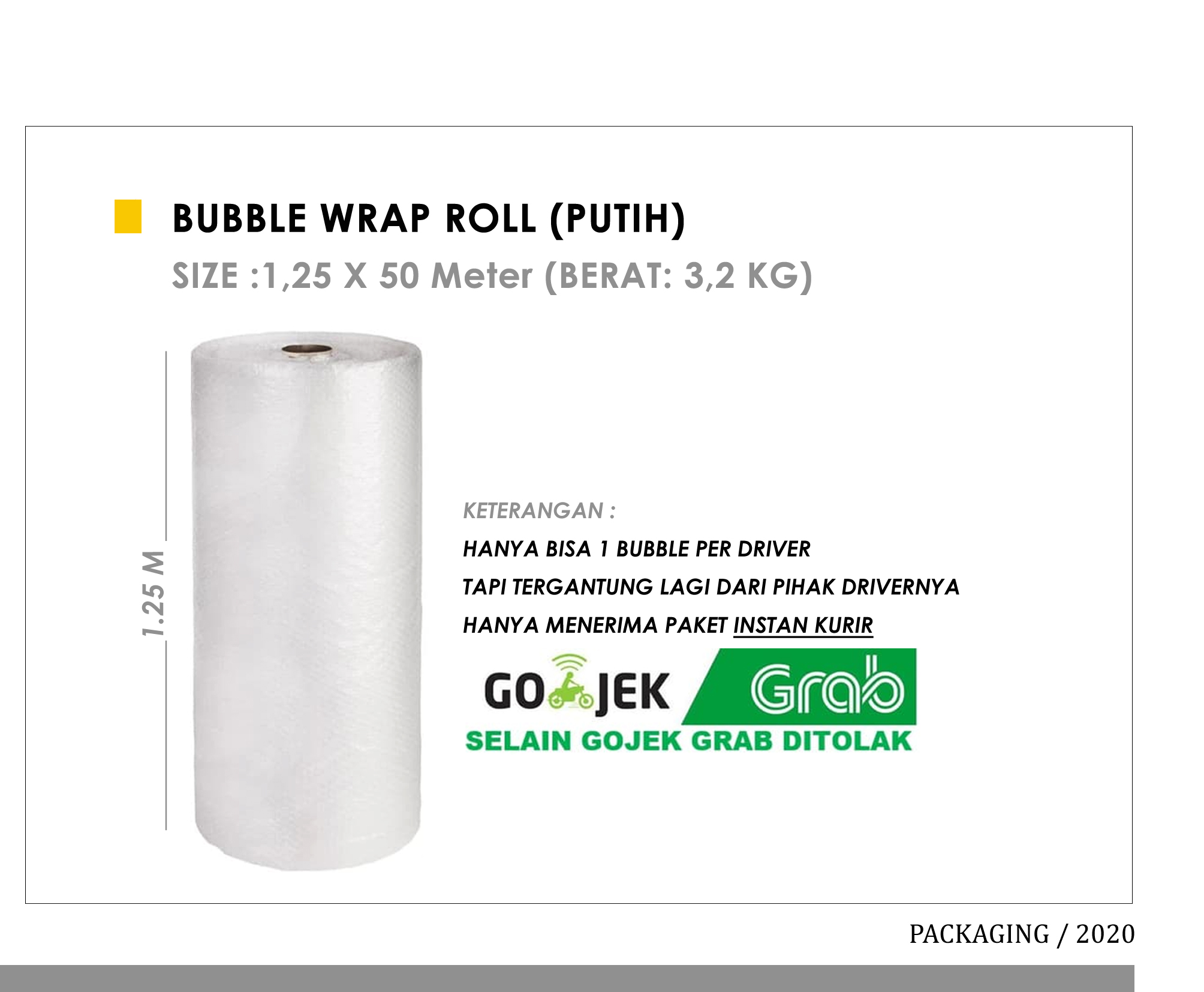 Gulungan Bubble Wrap (Putih)