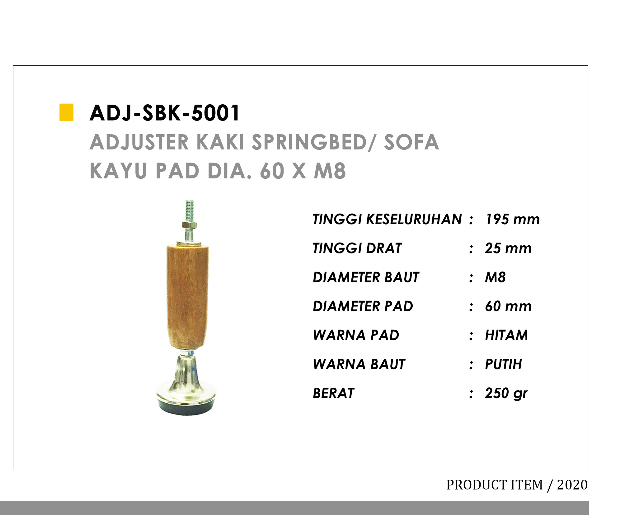 Adjuster Kaki Springbed/Sofa Kayu Pad