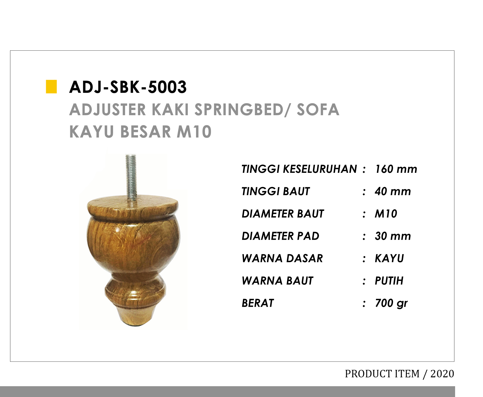 Adjuster Kaki Springbed/Sofa Kayu Besar M10