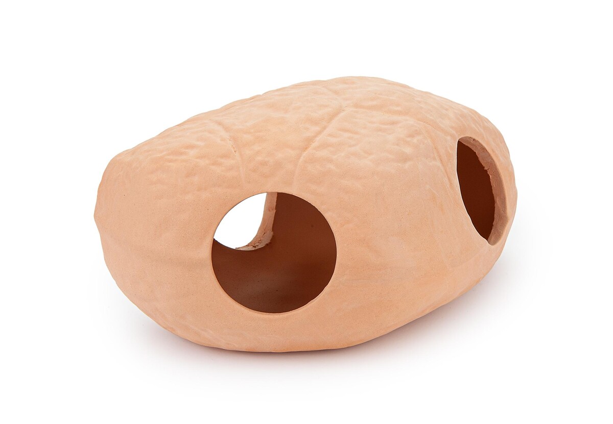 Keraminė dekoracija - akmuo su skylutėmis akvariumui ir terariumui Happet U932 - 12 cm