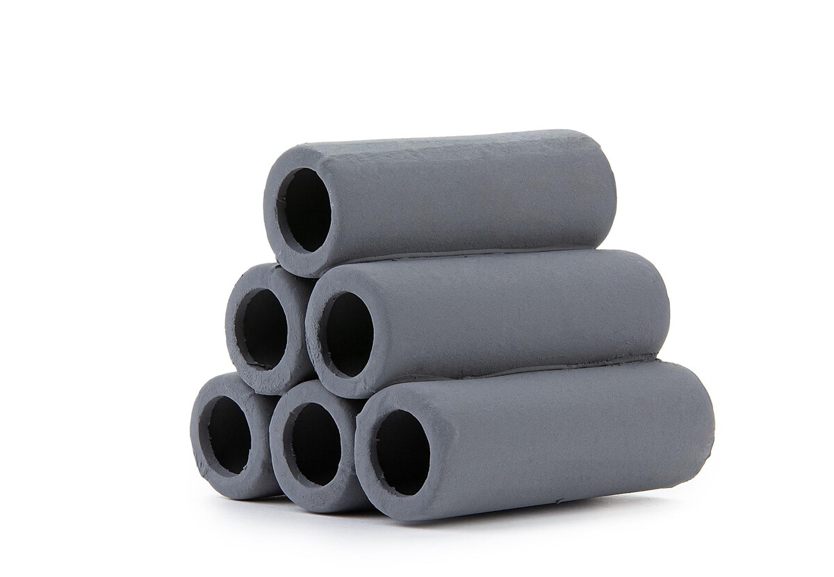 Keraminė dekoracija - piramidė su skylutėmis Happet U935 - 7 cm pilka