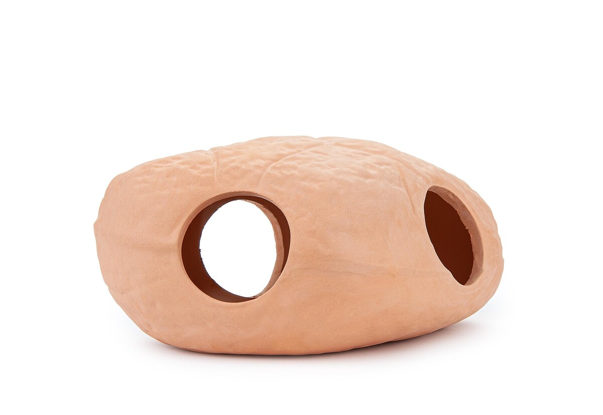 Keraminė dekoracija - akmuo su skylutėmis akvariumui ir terariumui Happet U932 - 12 cm