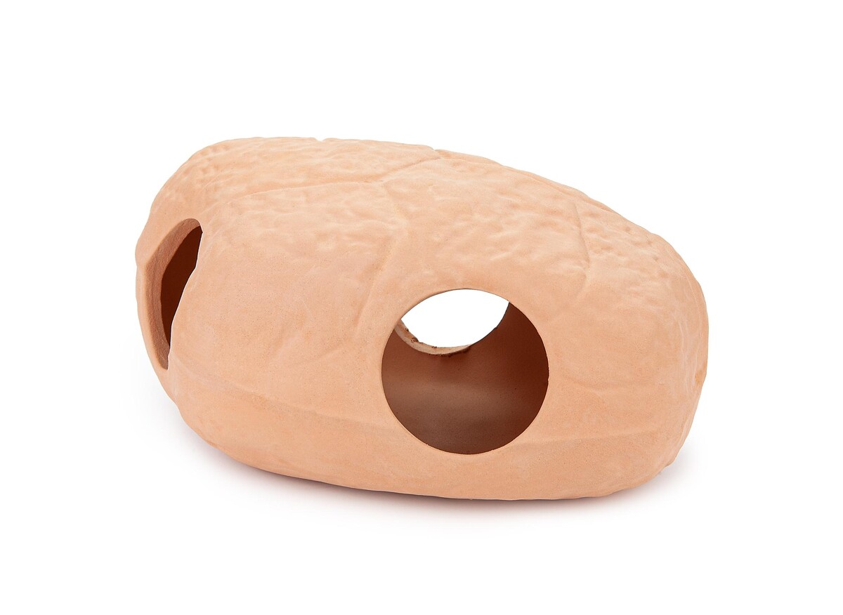 Keraminė dekoracija - akmuo su skylutėmis akvariumui ir terariumui Happet U932 - 12 cm