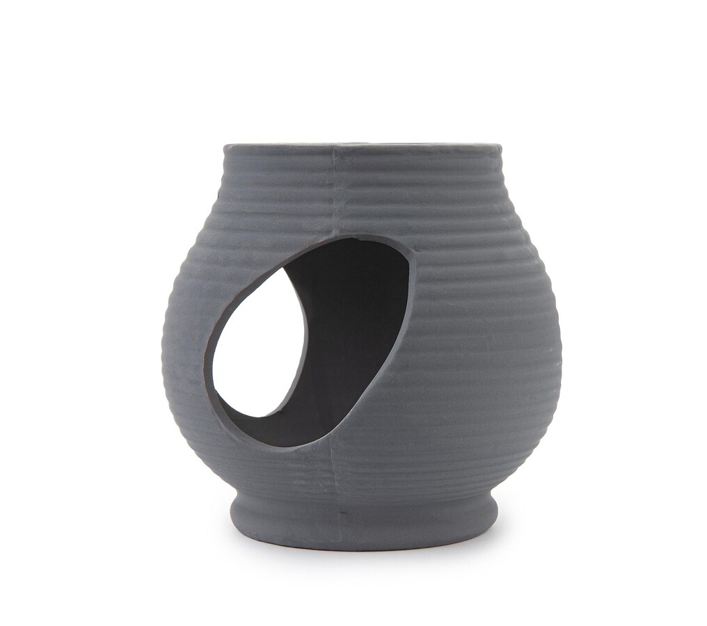 Keraminė dekoracija - ąsotis su skylutėmis Happet U941 - 9,5 cm pilka