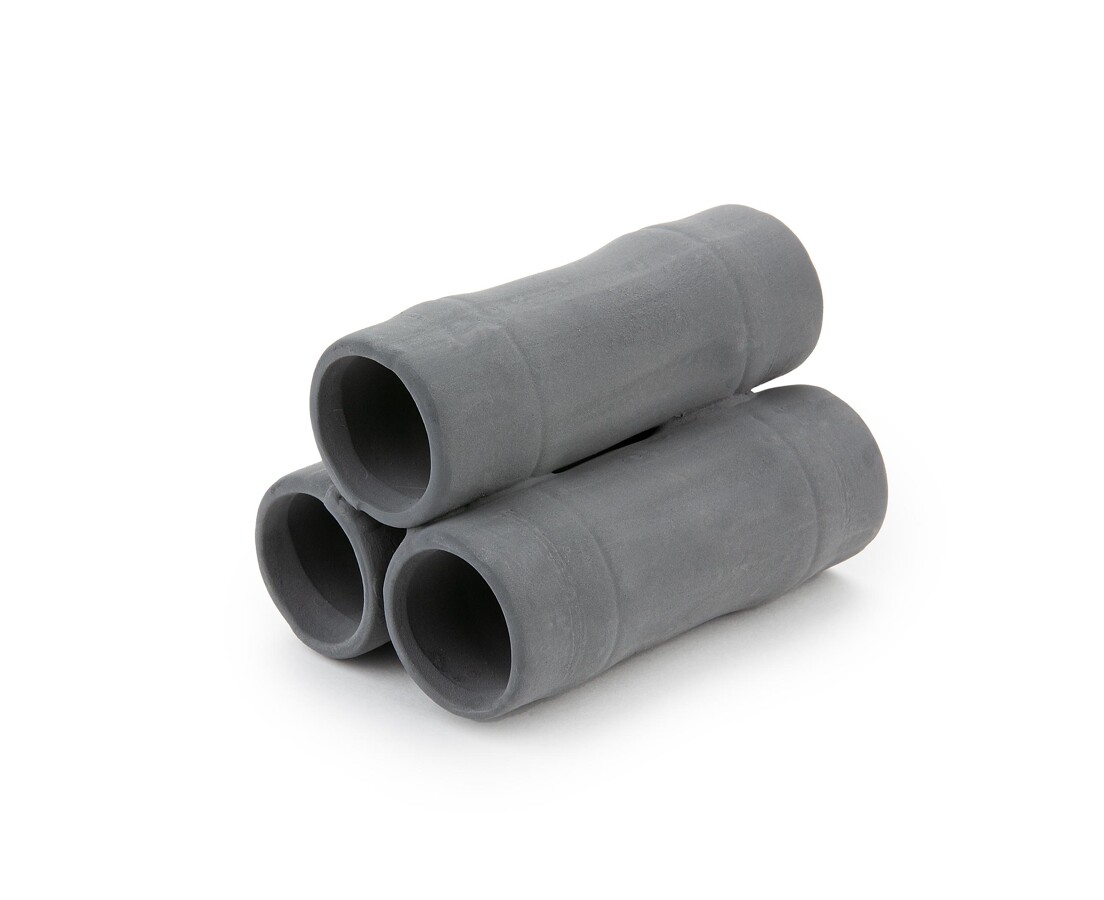 Keraminė dekoracija - piramidė su skylutėmis akvariumui ir terariumui Happet U929- 9 cm pilka