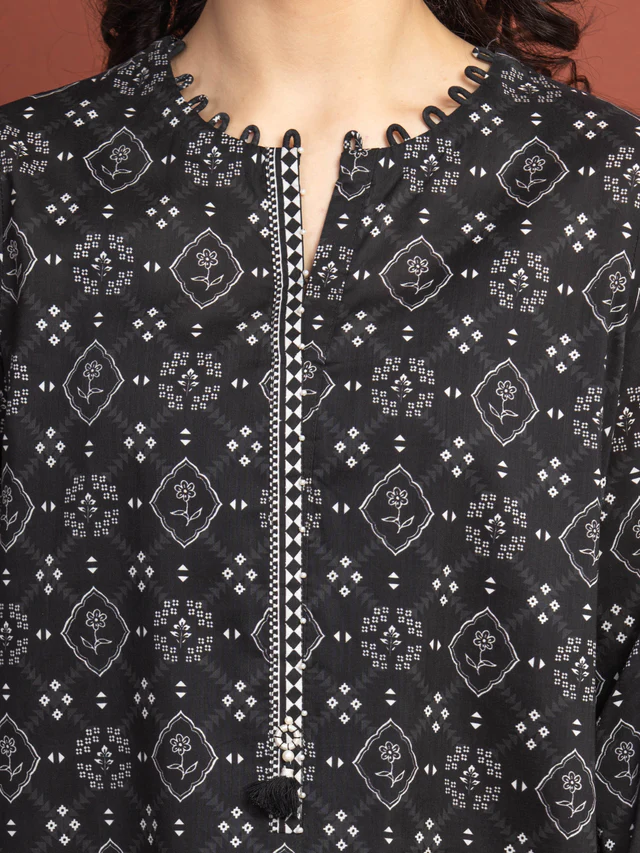 Edenrobe Premium Unstitched Printed Lawn 3 Piece