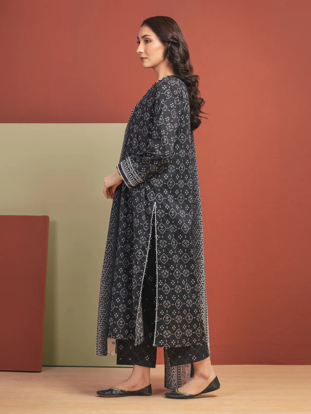 Edenrobe Premium Unstitched Printed Lawn 3 Piece