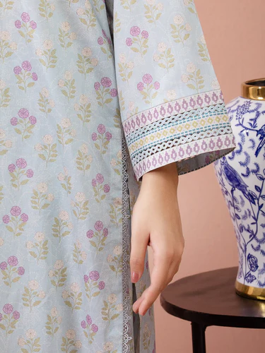 Edenrobe Premium Unstitched Printed Lawn 3 Piece