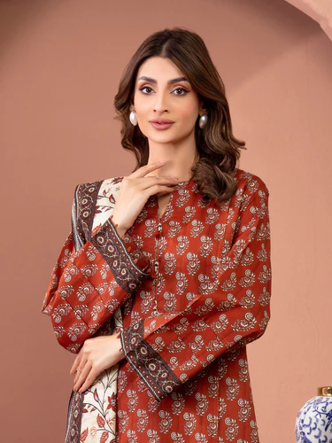   Edenrobe Premium Unstitched  Printed Lawn 3 Piece