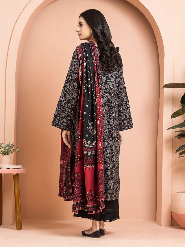 Edenrobe Premium Unstitched Printed Khaddar 3 Piece