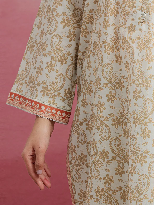 Edenrobe Premium Unstitched Printed Lawn 3 Piece