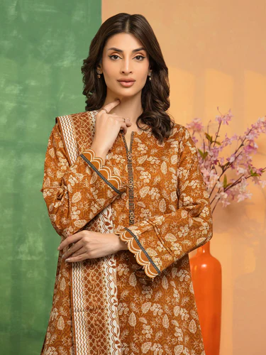 Edenrobe Premium Unstitched Printed Lawn 3 Piece