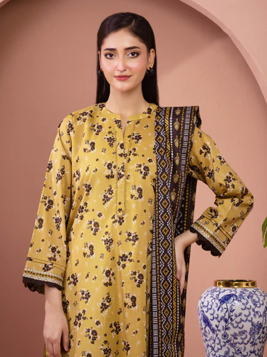 Edenrobe Premium Unstitched Printed Lawn 3 Piece