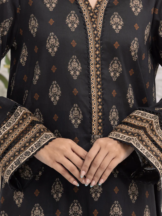 Edenrobe Premium Unstitched Printed Khaddar 3 Piece