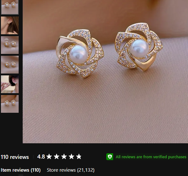 French Style Flower Ear Rings