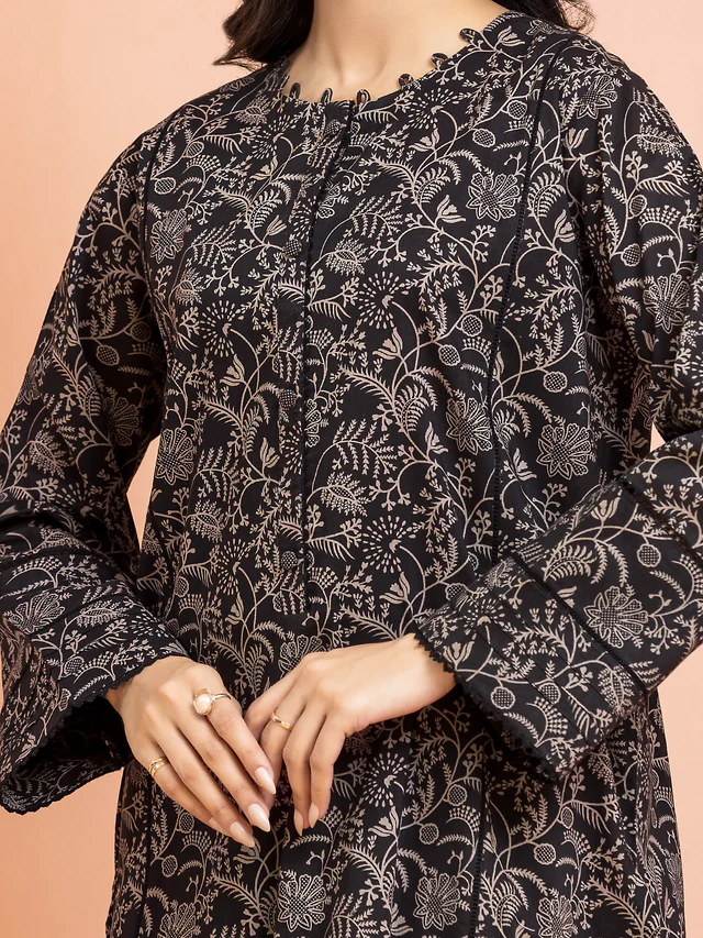 Edenrobe Premium Unstitched Printed Khaddar 3 Piece