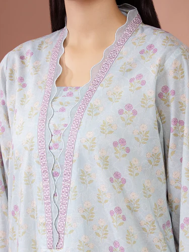 Edenrobe Premium Unstitched Printed Lawn 3 Piece