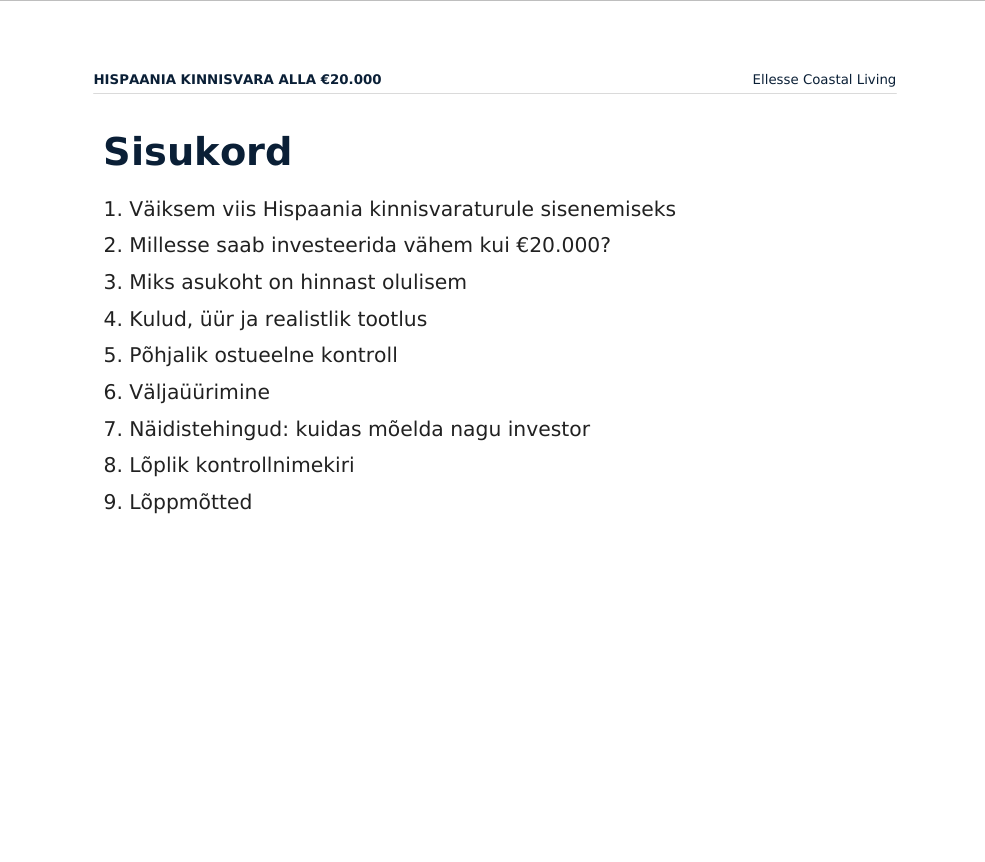Hispaania Kinnisvara Alla €20.000 - Praktiline Juhis Laenuvabaks Investeerimiseks