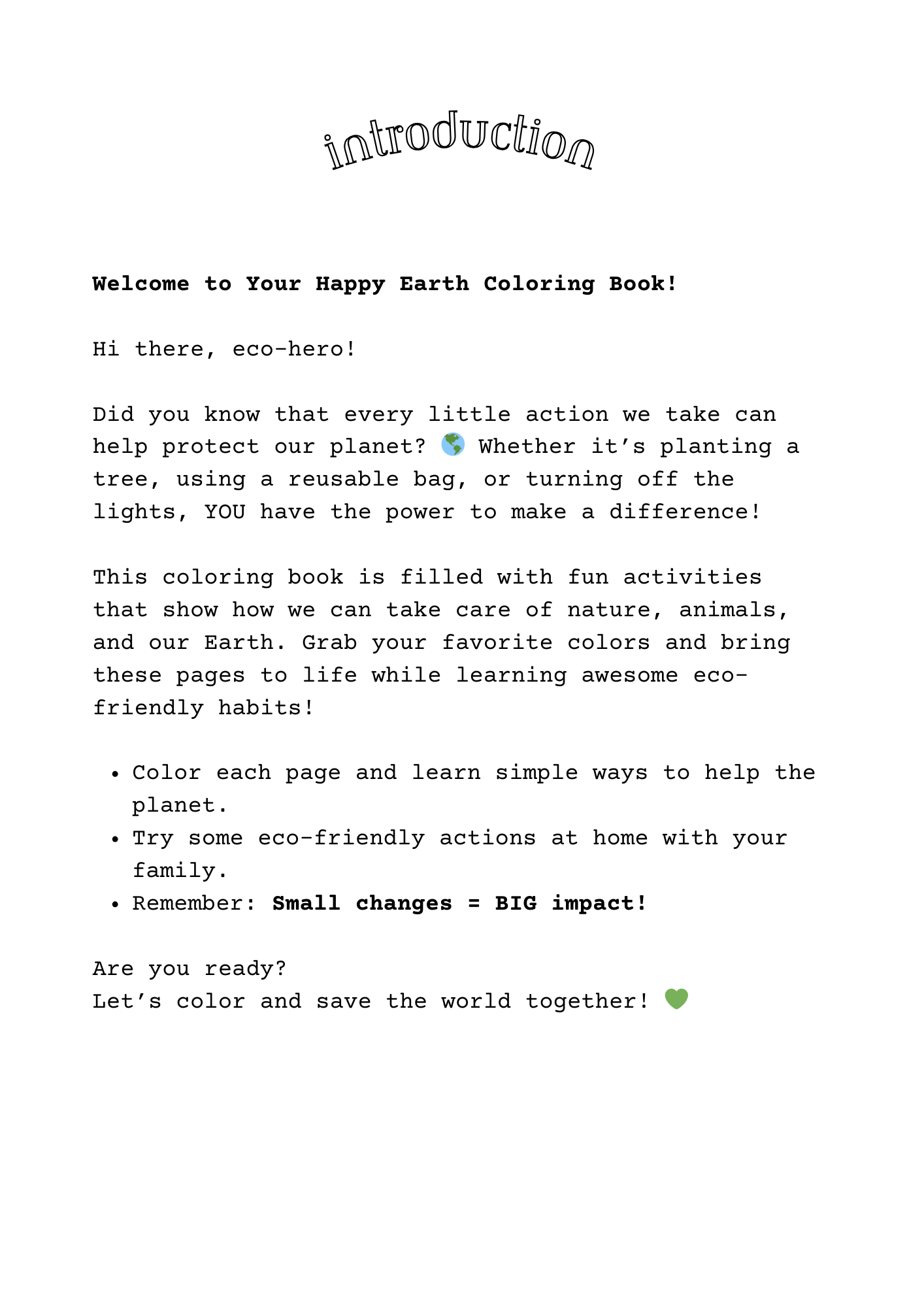 Happy Earth Coloring Book for Kids - Eco-Friendly & Educational ​