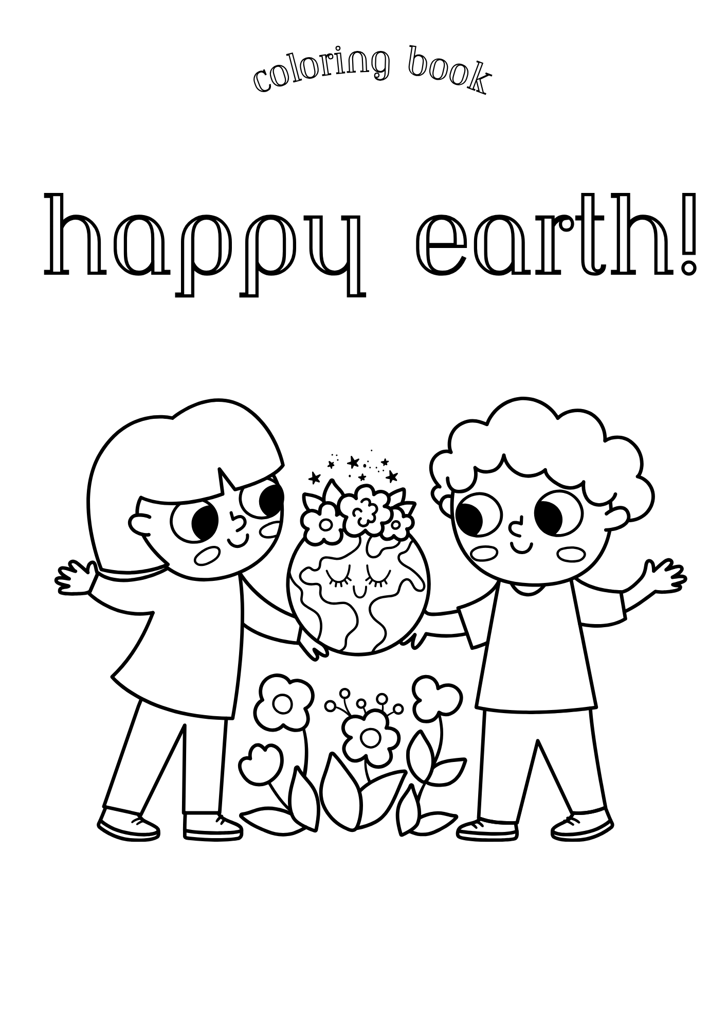 Happy Earth Coloring Book for Kids
